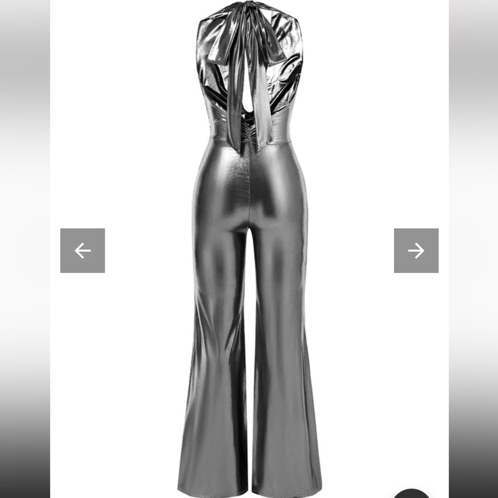 Women's Metallic Jumpsuit - Picture 2 of 4
